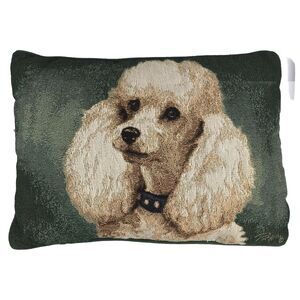 Linda Picken Poodle Decorative Throw Pillow Tapestry Woven Dog Green 10x16”